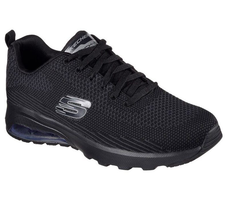 Skechers Herr Svarta Snörskor - Skech-Air Varsity - Sverige (YKUQP-9234)